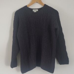 Charcoal Cable Knit Sweater Ireland Wool.